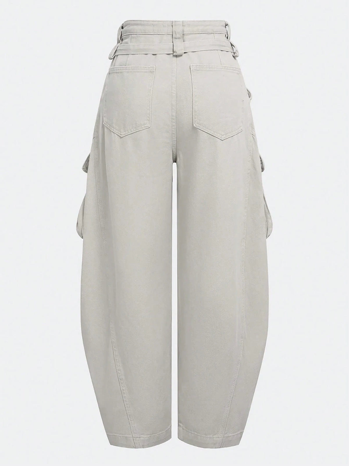 UREREM Women's Solid Color Woven Fabric Cargo Wide Leg Pants With Tassels, Suitable For Home, Travel, School, Spring, Summer, Autumn, Winter