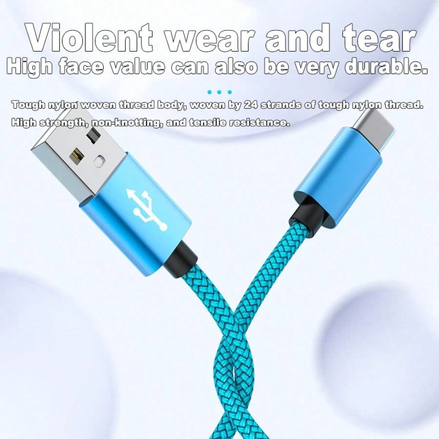 USB A To USB C Cable, 1Pack[3.3/6.6/10FT] Type C Charger Cord Fast Charging For IPhone 17 16 15, Galaxy A145G A13A54A53AS23S22 Ultra S21 S20 A23A24A03S 7Pro 6 Moto Android Cell Phone Fast Charging Cab