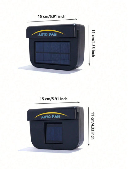 USB & Solar Powered Car Cooling Fan, Window Ventilation Exhaust System, Portable Air Circulation Cooler For Cars, SUVs & Trucks