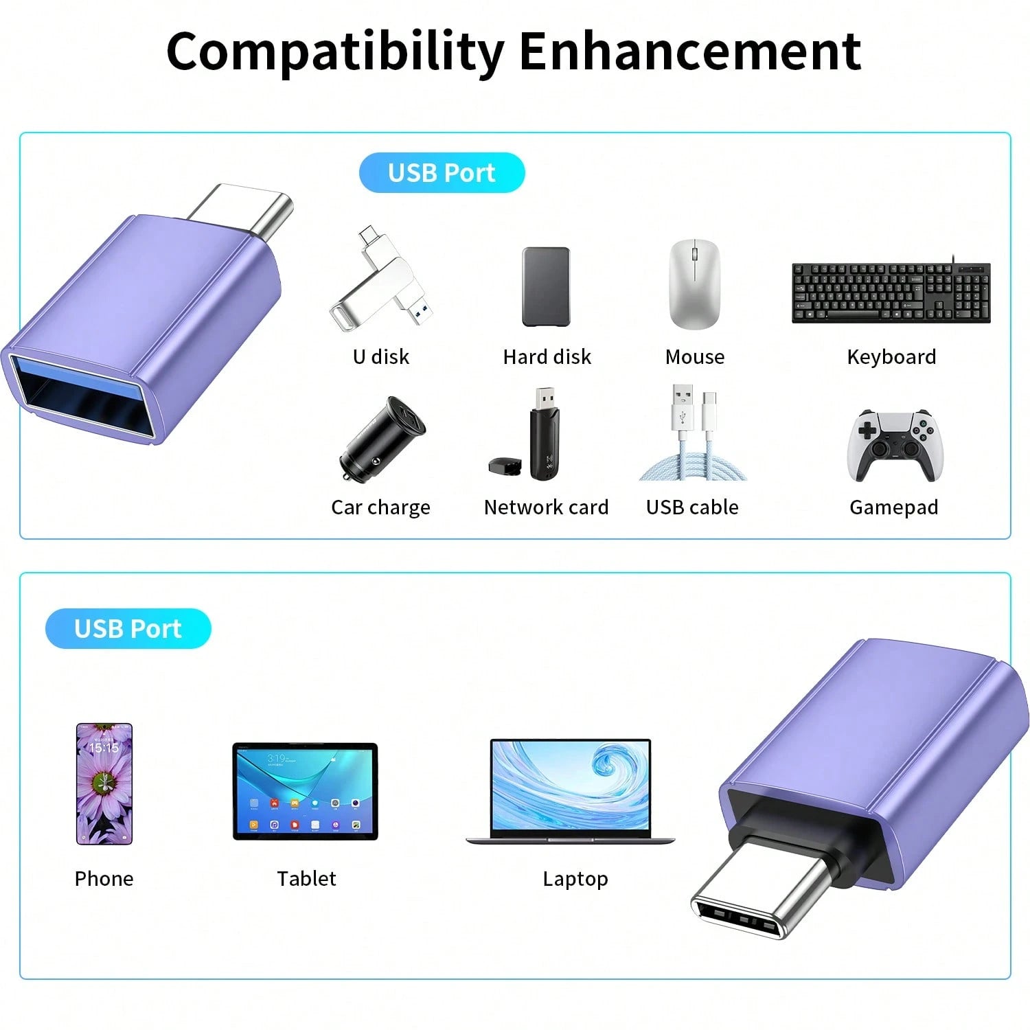 USB To USB C Adapter 6 Packs, [3*Type C Female To A Male Charger Converter]&[3*USB C Male To USB Female] Compatible With IPhone 17 16 15 Pro Max/15 Plus/14 13 12 Galaxy S24/S23/S22/S21