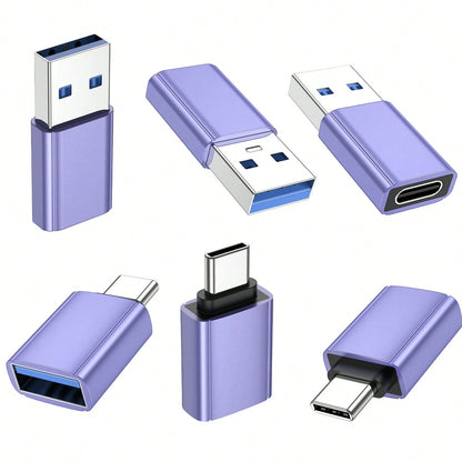 USB To USB C Adapter 6 Packs, [3*Type C Female To A Male Charger Converter]&[3*USB C Male To USB Female] Compatible With IPhone 17 16 15 Pro Max/15 Plus/14 13 12 Galaxy S24/S23/S22/S21