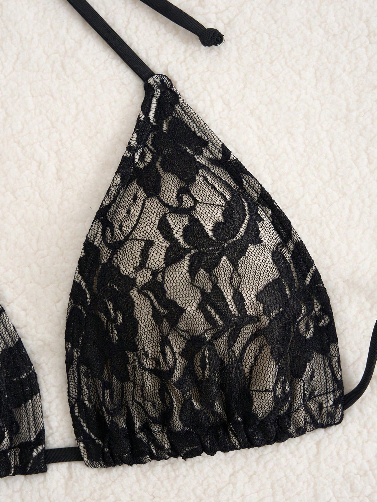 Vacation Beach 3pcs Set- Sexy Lace Bikini Top, Sarong & Skirt Black Summer, Resort Wear