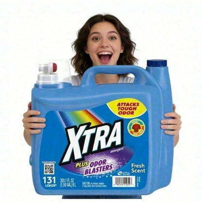 Value Pack XTRA Plus Odor Blasters Liquid Detergent| Long-Lasting Fresh Clothes Scent, Powerful Odor Removal For Sport & Daily Garments