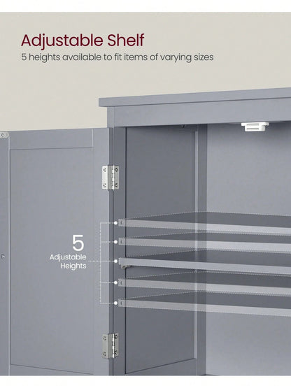 VASAGLE Bathroom Floor Storage Cabinet, Bathroom Storage Unit, Freestanding Bathroom Cabinet With 2 Drawers And 2 Doors, Adjustable Shelf, 11.8 X 23.6 X 43.3 Inches