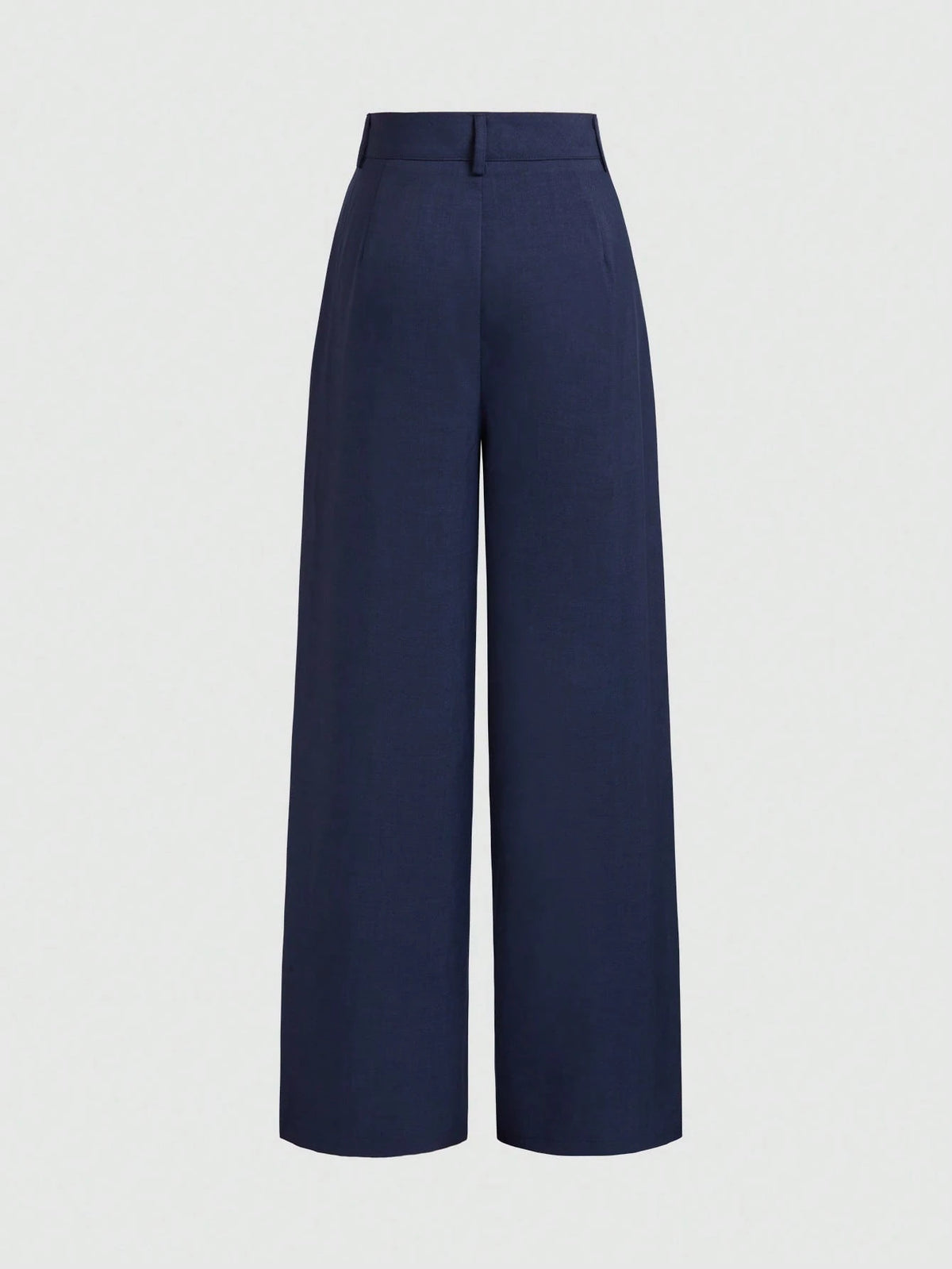 Vela Rue Minimalist Design Pants, Thin Solid Navy Blue Suit Pants With Zipper & Hook Closure, Flared Leg Slimming Trousers, Fashionable All Season Spring, Office Siren