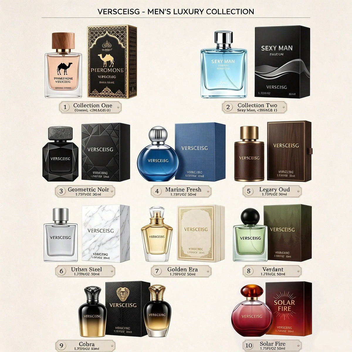 VERSCEISG Men'S Cologne Random Scent, 1 Of 9 Men'S Fragrances Randomly Sent, Fresh Woody Marine Oriental Notes, Long Lasting Travel Size Fragrance, Suitable For Daily Wear, Work, Dates, Office, Busine