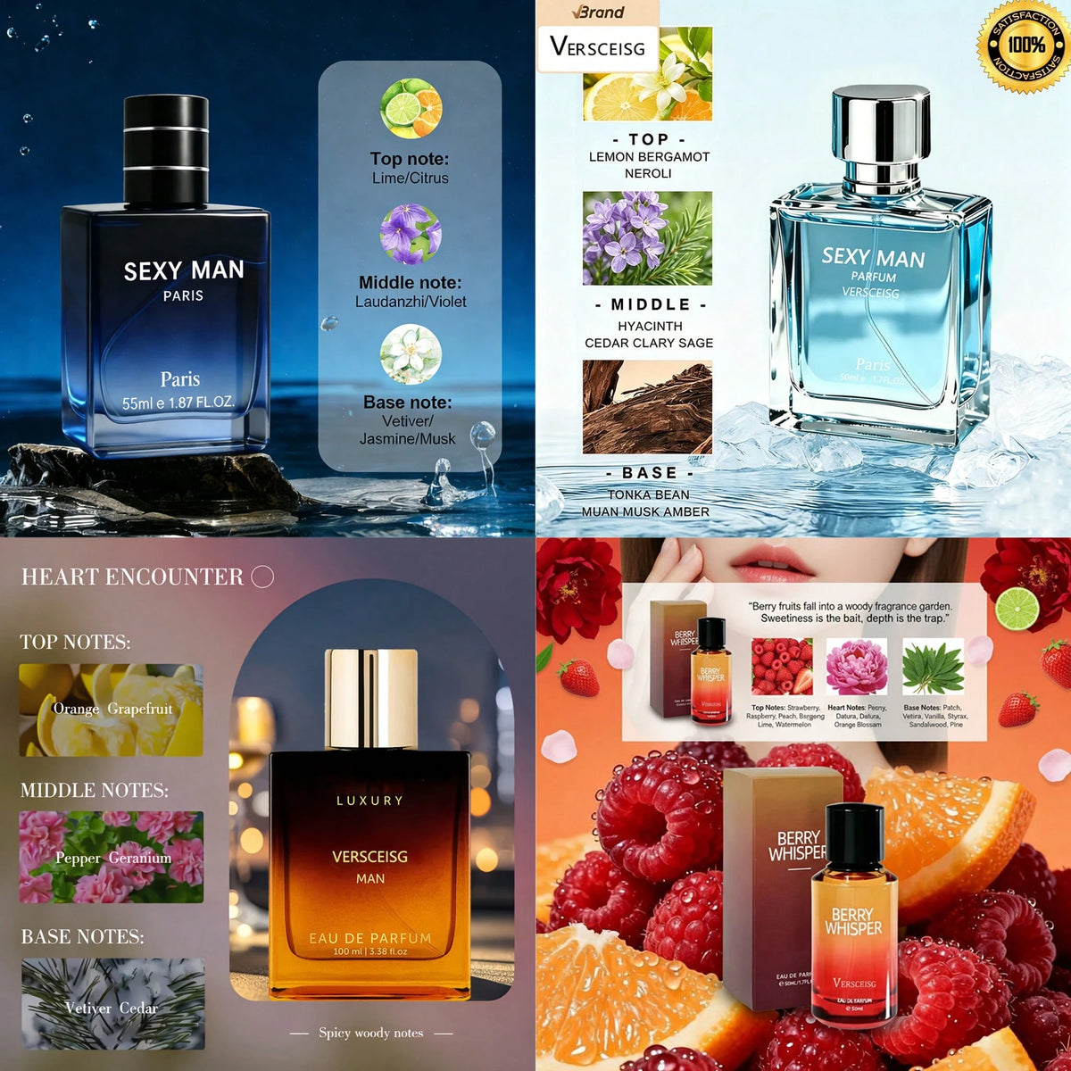 VERSCEISG Men'S Cologne Random Scent, 1 Of 9 Men'S Fragrances Randomly Sent, Fresh Woody Marine Oriental Notes, Long Lasting Travel Size Fragrance, Suitable For Daily Wear, Work, Dates, Office, Busine