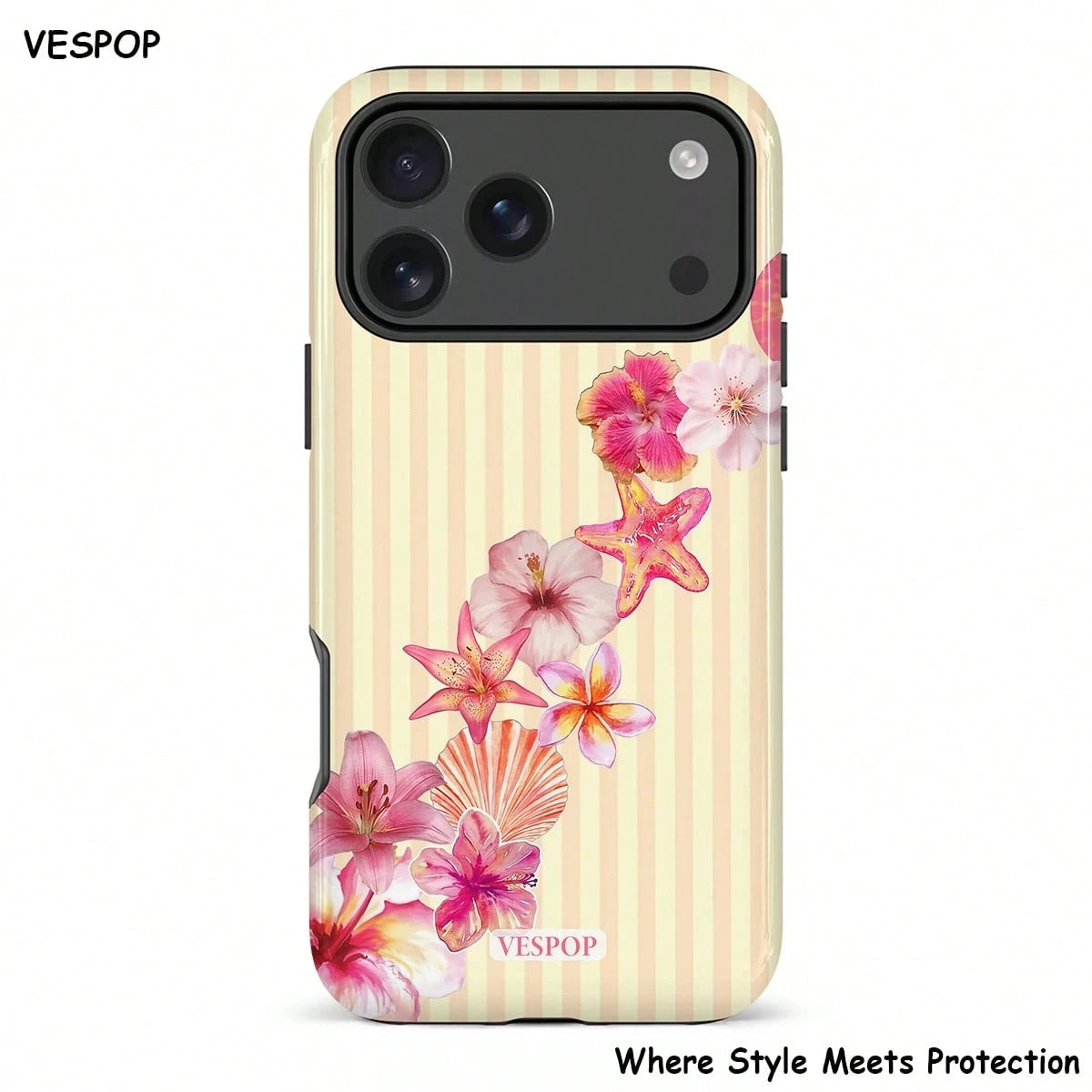 VESPOP Color Block Striped Phone Case, Vintage INS Style Full Coverage Shockproof Protective Cover- For IPhone 18/17/16/15/14/13/12/11 Pro Max/Pro Plus/12 Mini/13 Mini, Compatible With Galaxy S26 S25