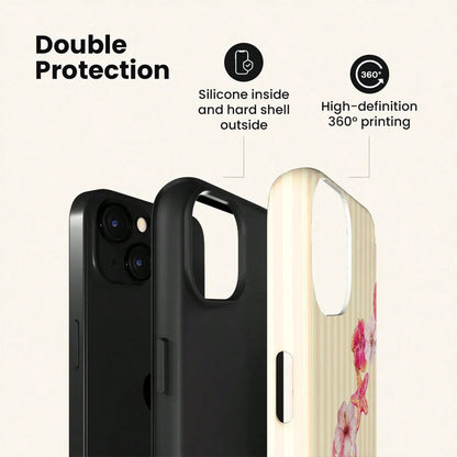 VESPOP Color Block Striped Phone Case, Vintage INS Style Full Coverage Shockproof Protective Cover- For IPhone 18/17/16/15/14/13/12/11 Pro Max/Pro Plus/12 Mini/13 Mini, Compatible With Galaxy S26 S25