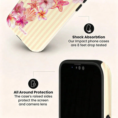 VESPOP Color Block Striped Phone Case, Vintage INS Style Full Coverage Shockproof Protective Cover- For IPhone 18/17/16/15/14/13/12/11 Pro Max/Pro Plus/12 Mini/13 Mini, Compatible With Galaxy S26 S25