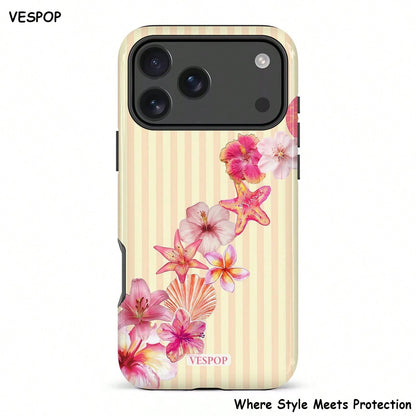 VESPOP Color Block Striped Phone Case, Vintage INS Style Full Coverage Shockproof Protective Cover- For IPhone 18/17/16/15/14/13/12/11 Pro Max/Pro Plus/12 Mini/13 Mini, Compatible With Galaxy S26 S25