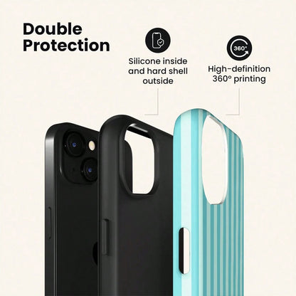 VESPOP Contrast Striped Phone Case, Vintage Ins Style Full Coverage Anti-Drop Protective Cover- For IPhone 18/17/16/15/14/13/12/11 Pro Max/Pro Plus/12 Mini/13 Mini, Compatible With Galaxy S26 S25 S24
