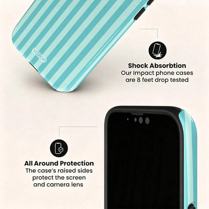 VESPOP Contrast Striped Phone Case, Vintage Ins Style Full Coverage Anti-Drop Protective Cover- For IPhone 18/17/16/15/14/13/12/11 Pro Max/Pro Plus/12 Mini/13 Mini, Compatible With Galaxy S26 S25 S24
