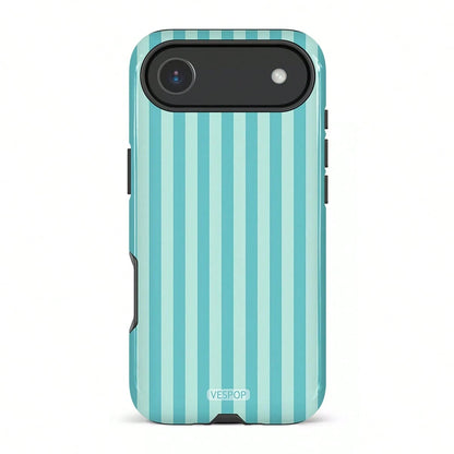VESPOP Contrast Striped Phone Case, Vintage Ins Style Full Coverage Anti-Drop Protective Cover- For IPhone 18/17/16/15/14/13/12/11 Pro Max/Pro Plus/12 Mini/13 Mini, Compatible With Galaxy S26 S25 S24