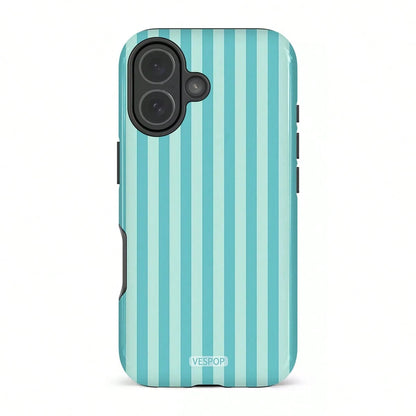 VESPOP Contrast Striped Phone Case, Vintage Ins Style Full Coverage Anti-Drop Protective Cover- For IPhone 18/17/16/15/14/13/12/11 Pro Max/Pro Plus/12 Mini/13 Mini, Compatible With Galaxy S26 S25 S24