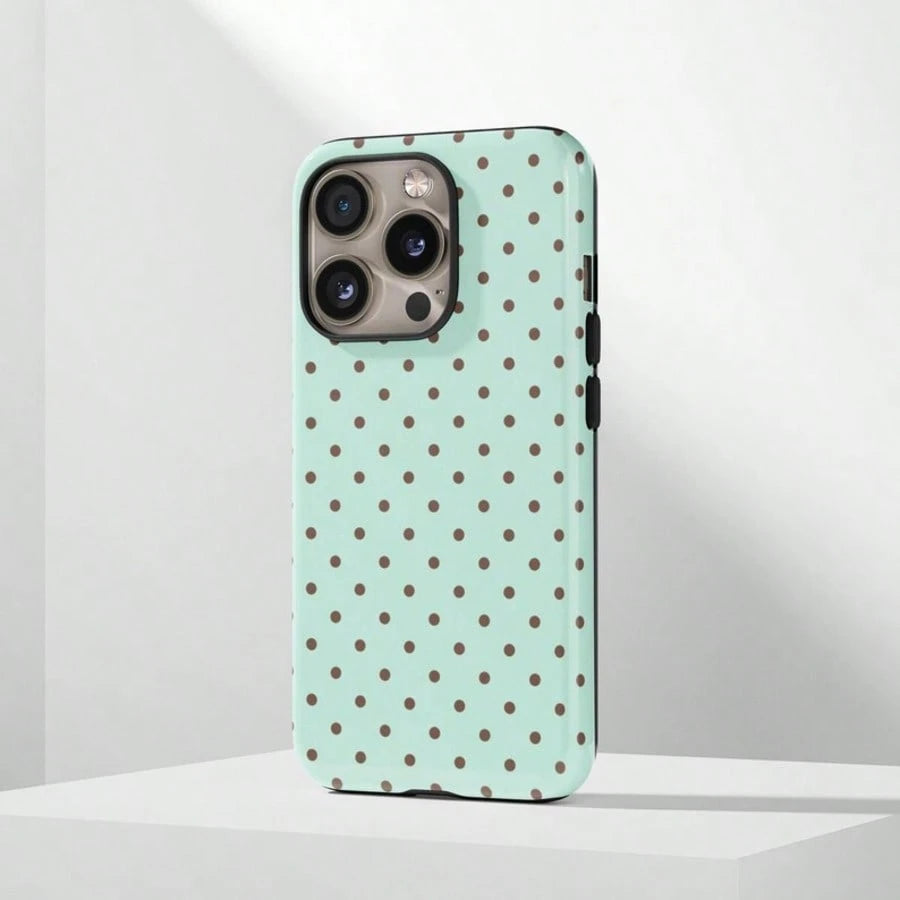 VESPOP Mint Green Polka Dot Phone Case, Cute Y2K Style. Compatible With IPhone 17, 16, 15, 14, 13, 12, 11 Pro Max Plus Models,International Version, Not The Domestic Version