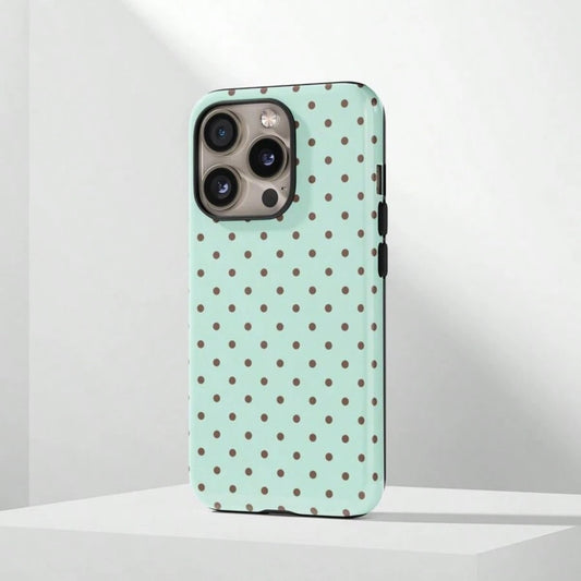 VESPOP Mint Green Polka Dot Phone Case, Cute Y2K Style. Compatible With IPhone 17, 16, 15, 14, 13, 12, 11 Pro Max Plus Models,International Version, Not The Domestic Version