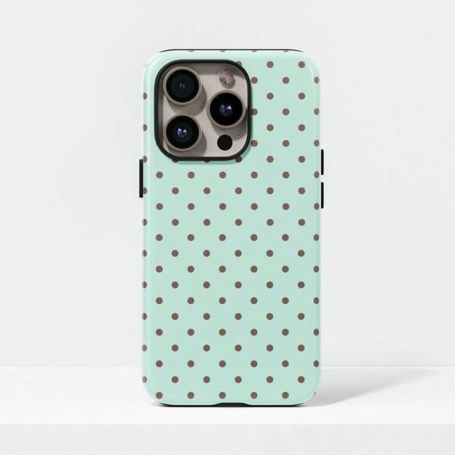 VESPOP Mint Green Polka Dot Phone Case, Cute Y2K Style. Compatible With IPhone 17, 16, 15, 14, 13, 12, 11 Pro Max Plus Models,International Version, Not The Domestic Version
