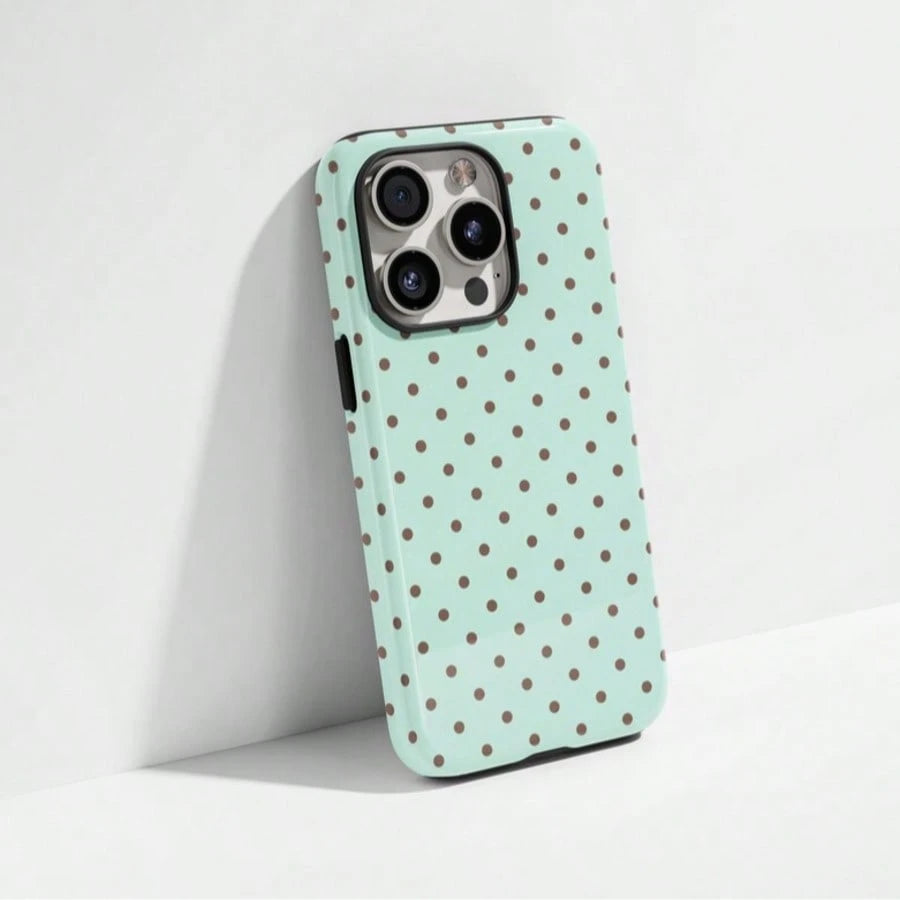 VESPOP Mint Green Polka Dot Phone Case, Cute Y2K Style. Compatible With IPhone 17, 16, 15, 14, 13, 12, 11 Pro Max Plus Models,International Version, Not The Domestic Version