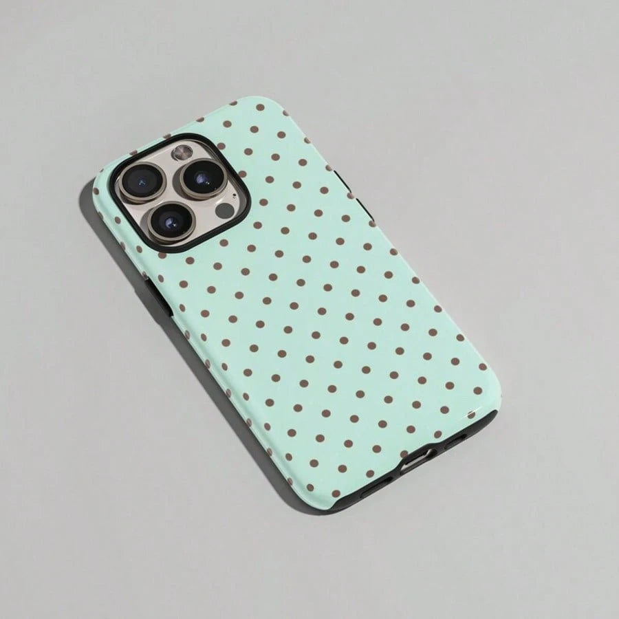 VESPOP Mint Green Polka Dot Phone Case, Cute Y2K Style. Compatible With IPhone 17, 16, 15, 14, 13, 12, 11 Pro Max Plus Models,International Version, Not The Domestic Version