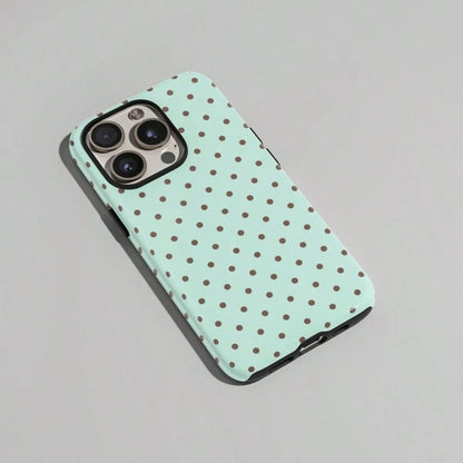 VESPOP Mint Green Polka Dot Phone Case, Cute Y2K Style. Compatible With IPhone 17, 16, 15, 14, 13, 12, 11 Pro Max Plus Models,International Version, Not The Domestic Version