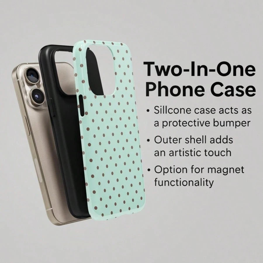 VESPOP Mint Green Polka Dot Phone Case, Cute Y2K Style. Compatible With IPhone 17, 16, 15, 14, 13, 12, 11 Pro Max Plus Models,International Version, Not The Domestic Version