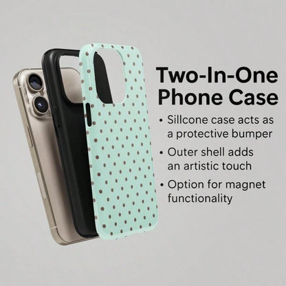 VESPOP Mint Green Polka Dot Phone Case, Cute Y2K Style. Compatible With IPhone 17, 16, 15, 14, 13, 12, 11 Pro Max Plus Models,International Version, Not The Domestic Version