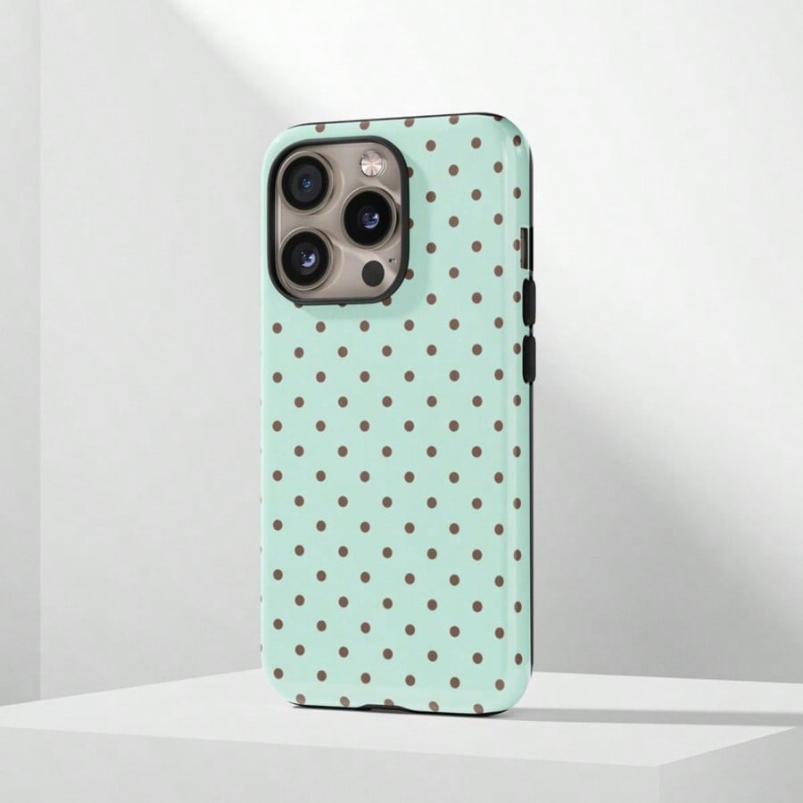 VESPOP Mint Green Polka Dot Phone Case, Cute Y2K Style. Compatible With IPhone 17, 16, 15, 14, 13, 12, 11 Pro Max Plus Models,International Version, Not The Domestic Version