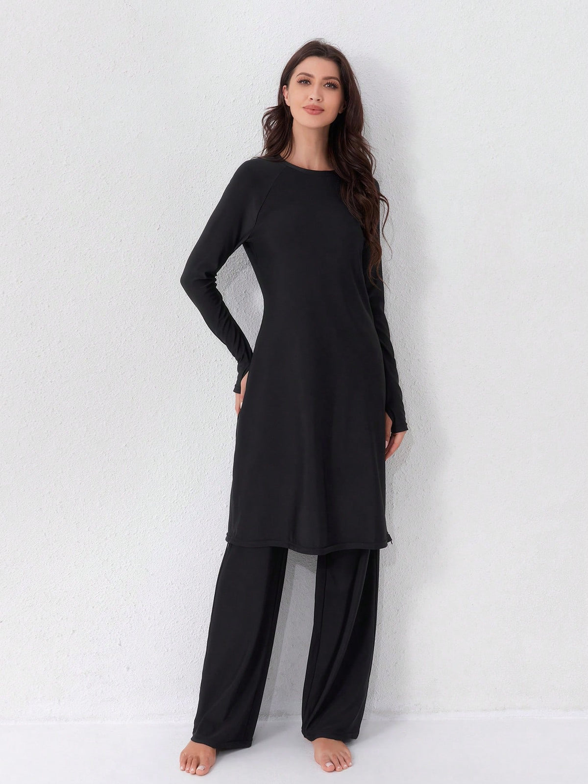 VFJ Women's Swimwear 2 Pieces Set, Full Coverage Sun Protection Clothing, Islamic Burkini Swimwear, Long Beach Outfit Vacation Summer