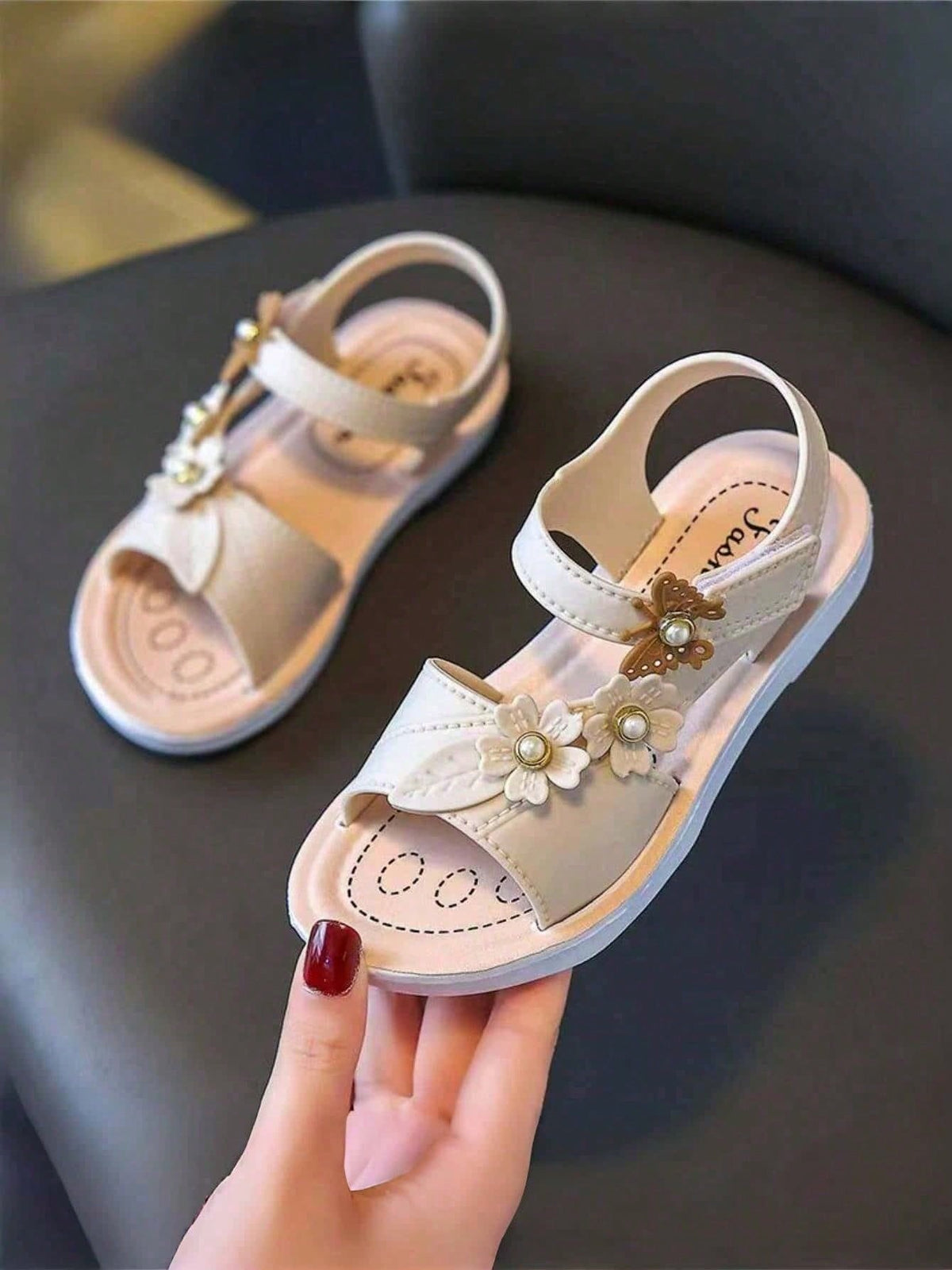 Vicvait Toddler Girls' Sandals, New Summer Princess Sandals, 1-2-6 Years Old, Children's Soft Bottom Little Girl Bow Beach Shoes