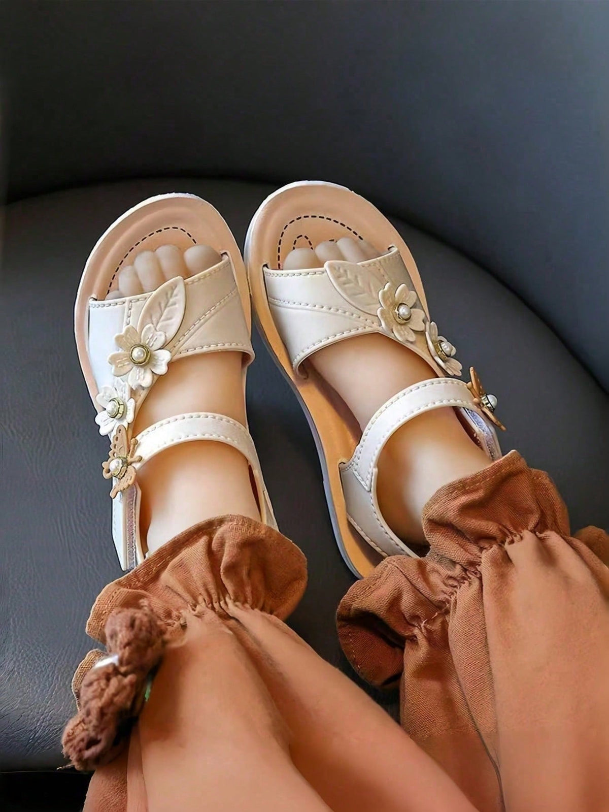 Vicvait Toddler Girls' Sandals, New Summer Princess Sandals, 1-2-6 Years Old, Children's Soft Bottom Little Girl Bow Beach Shoes