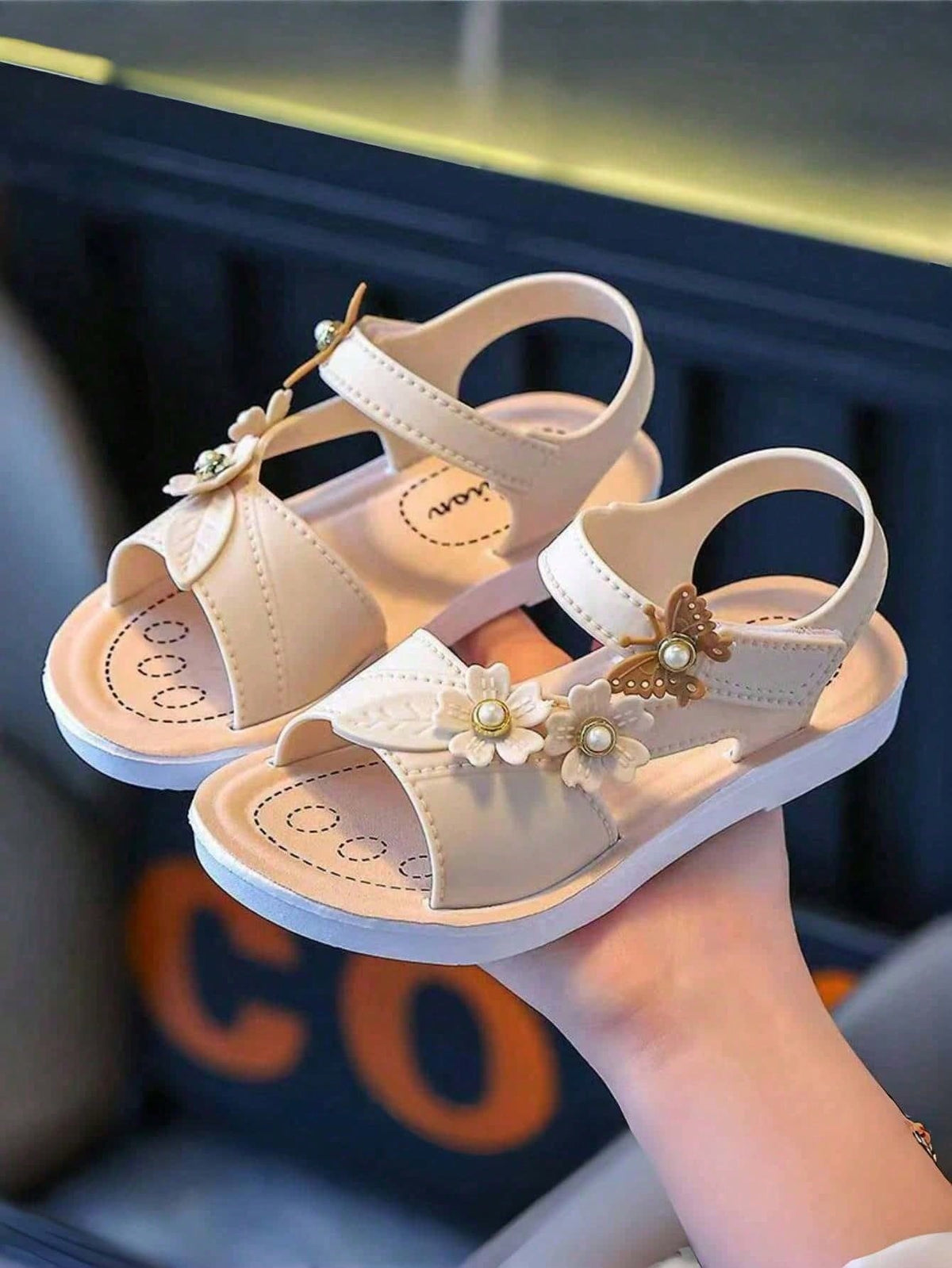 Vicvait Toddler Girls' Sandals, New Summer Princess Sandals, 1-2-6 Years Old, Children's Soft Bottom Little Girl Bow Beach Shoes