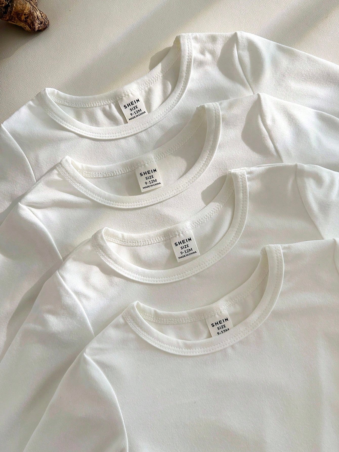 Vintaside Kids 4pcs Baby Boy White Round-Neck Long-Sleeved T-Shirts Set,Autumn Winter Basic Date Casual Multi-Pieces Comfortable Versatile Spring Tops