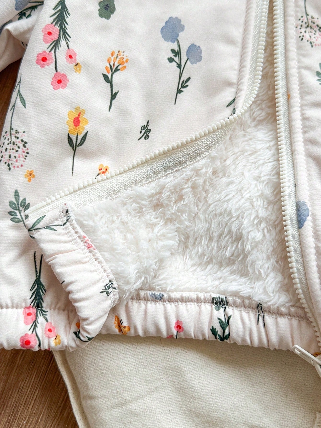 Vintaside Kids Baby Girls Toddlers Autumn/Winter New Daily Casual Cute Floral Pink Flower Warm Jacket Thick Coat Hooded Jacket Hooded Coat Fleece Jacket With Fleece Lining