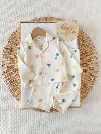 Vintaside Kids Babygirl Infant Girl Spring/Autumn Long Sleeve Polka Dot Fashionable Versatile Shirt And Casual Fashionable Versatile Long Pants Set, Suitable For Travel, Vacation, Daily Outings