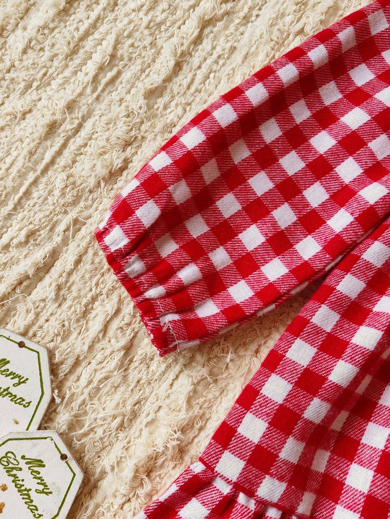 Vintaside Kids Babygirl Toddler Girls'cute Red And White Plaid Autumn Matching Family Dress,Embroidered Lapel Long Sleeve Western Plaid Dress For Birthday Party