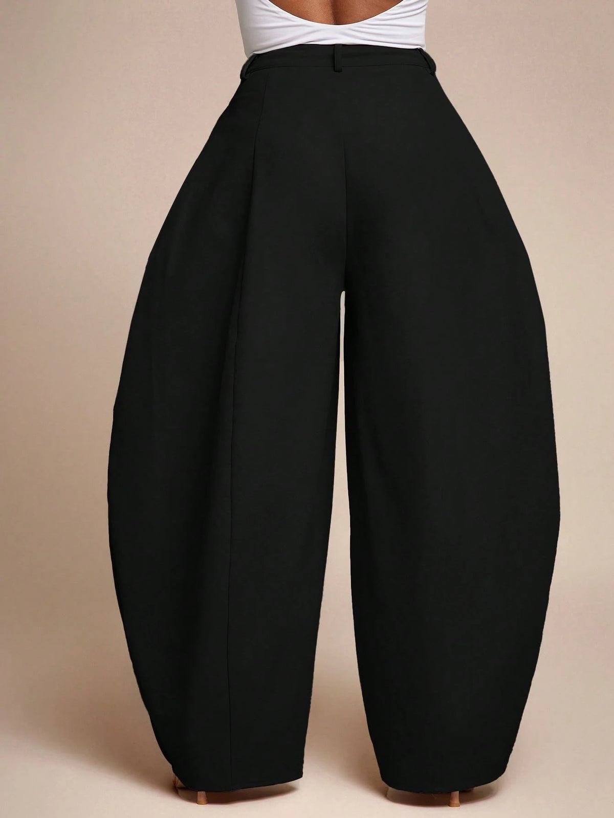 Vixey Seam Detail High Waist Barrel Leg Office Pants, Office Wear, Workwear, Desk To Dinner