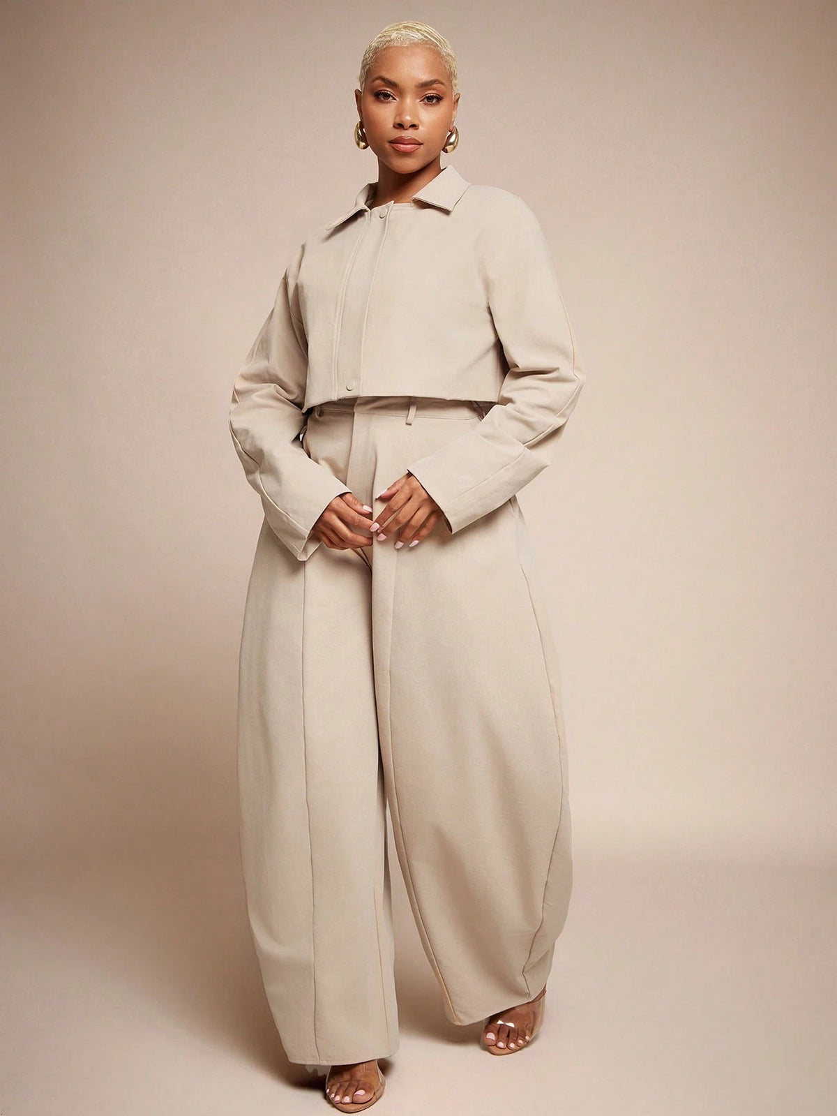 Vixey Seam Detail High Waist Barrel Leg Office Pants, Office Wear, Workwear, Desk To Dinner