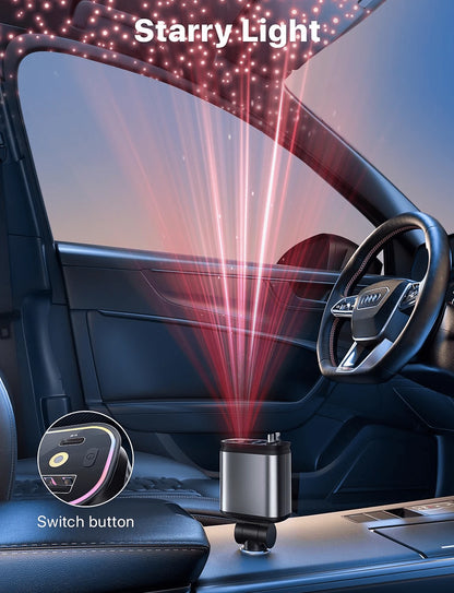 W&O Starlight Retractable Car Charger With Retractable Cord, Starlight Rooftop 4-In-1 Super Fast Car Phone Charger, 2 USB Ports Starlight Adapter, Compatible With IPhone 17 16 15 14 13 12