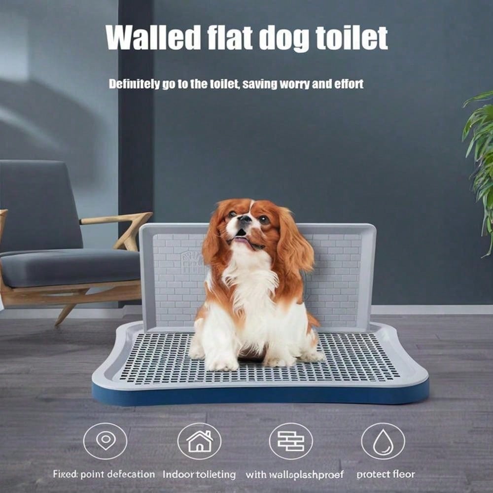 Wall-Mounted Splash Guard Center Post Pee Pad Holder For Indoor Dogs With Training Tray,Essential For Home Training Of Puppies And Adult Dogs, 20.1*15.4 Inches, Leak-Proof Pee Pad Holder, Puppy Excret