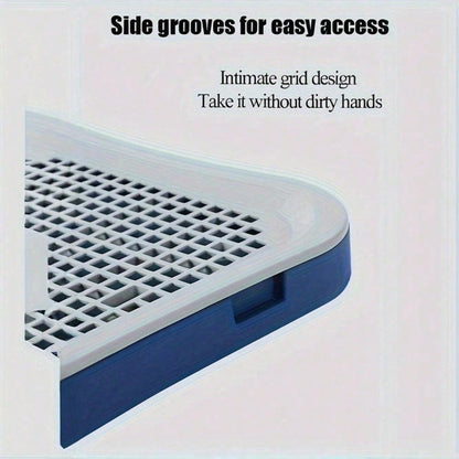 Wall-Mounted Splash Guard Center Post Pee Pad Holder For Indoor Dogs With Training Tray,Essential For Home Training Of Puppies And Adult Dogs, 20.1*15.4 Inches, Leak-Proof Pee Pad Holder, Puppy Excret