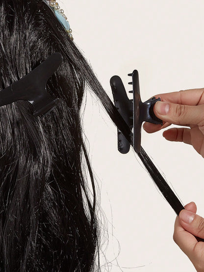 WANMEI 12pcs Black Butterfly Hair Clips, Styling Partition Clips, Professional Salon Hair Clips, Suitable For Haircut, Styling, Partition, Dyeing, Etc. Butterfly Hair Clips, Hair Accessories, Hair Too