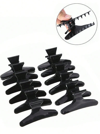 WANMEI 12pcs Black Butterfly Hair Clips, Styling Partition Clips, Professional Salon Hair Clips, Suitable For Haircut, Styling, Partition, Dyeing, Etc. Butterfly Hair Clips, Hair Accessories, Hair Too