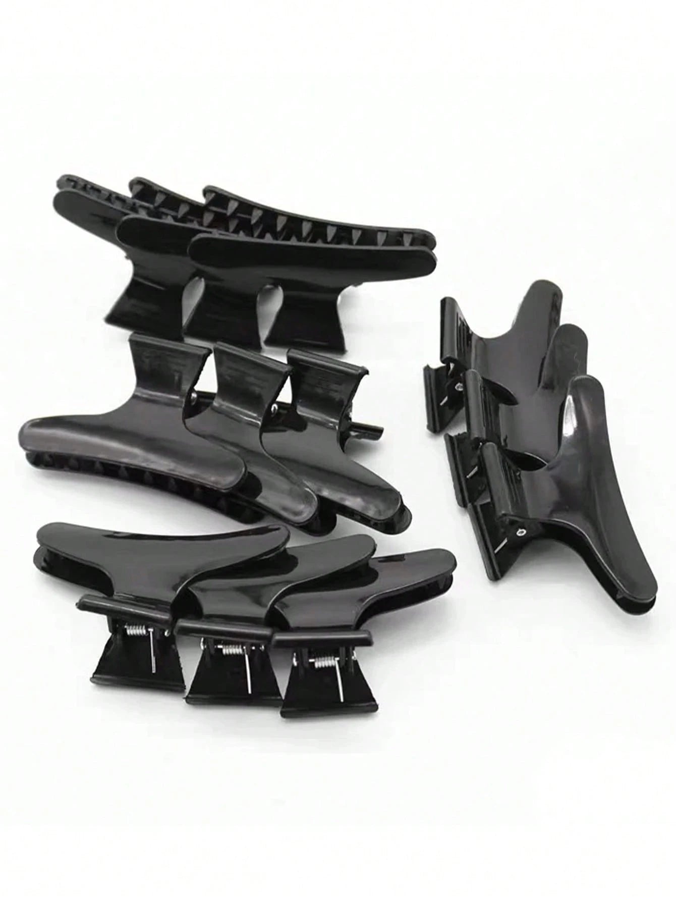 WANMEI 12pcs Black Butterfly Hair Clips, Styling Partition Clips, Professional Salon Hair Clips, Suitable For Haircut, Styling, Partition, Dyeing, Etc. Butterfly Hair Clips, Hair Accessories, Hair Too