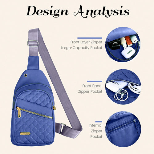 Water Resistant Sling Bag For Men Women, Lightweight Crossbody Chest Backpack, Adjustable Strap Shoulder Fanny Pack For Travel Hiking Cycling Daily Us