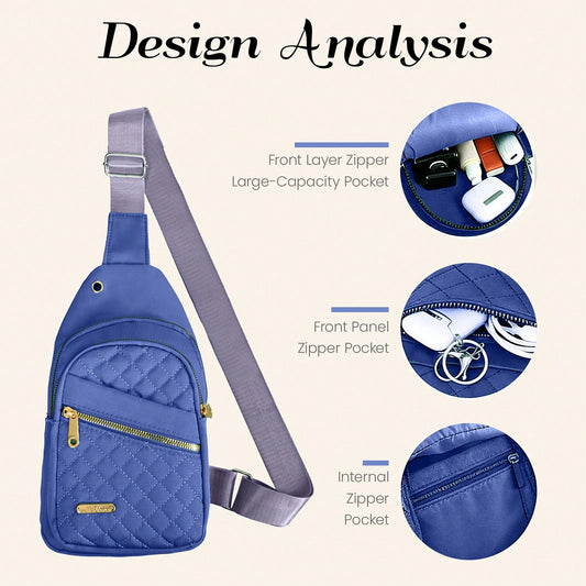 Water Resistant Sling Bag For Men Women, Lightweight Crossbody Chest Backpack, Adjustable Strap Shoulder Fanny Pack For Travel Hiking Cycling Daily Us