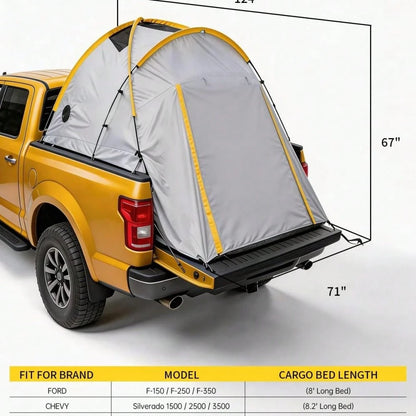 Waterproof 210D Oxford Truck Bed Tent, Quick Setup Camping Shelter With Sealed Floor, Easy Setup Awning, For Outdoor Adventure