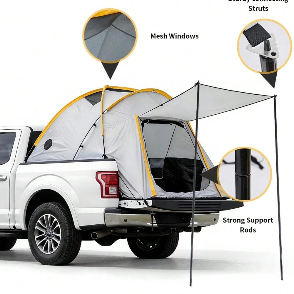 Waterproof 210D Oxford Truck Bed Tent, Quick Setup Camping Shelter With Sealed Floor, Easy Setup Awning, For Outdoor Adventure