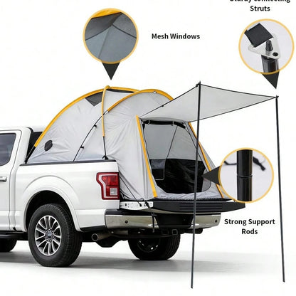 Waterproof 210D Oxford Truck Bed Tent, Quick Setup Camping Shelter With Sealed Floor, Easy Setup Awning, For Outdoor Adventure