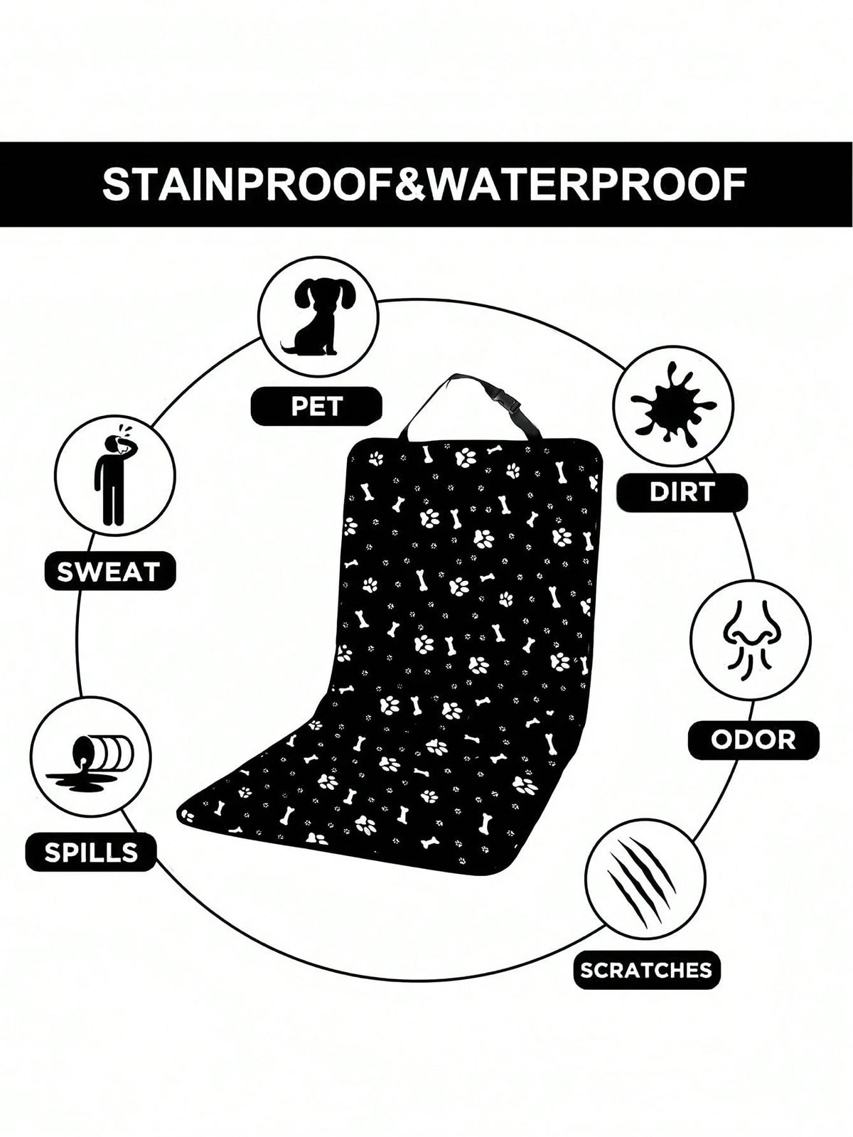 Waterproof Pet Car Seat Cover Scratch Proof Dog Car Seat Protector For Front & Back Seat Easy Clean Travel Mat Adjustable Dog Car Seat For Pet Owners For Cars Trucks And SUVs Travel Accessories Car Ac